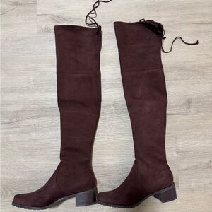 Brown Suede Over-the-Knee Boots